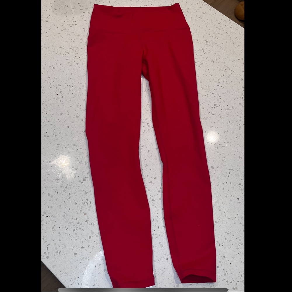 XS Red Fabletics 7/8 Leggings